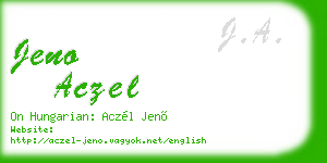 jeno aczel business card