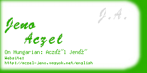 jeno aczel business card